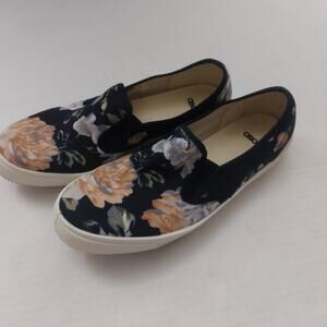 ASOS Blue/Pink Floral Slip On Shoes 6 Skater Boho Coconut Girl Prints Twee